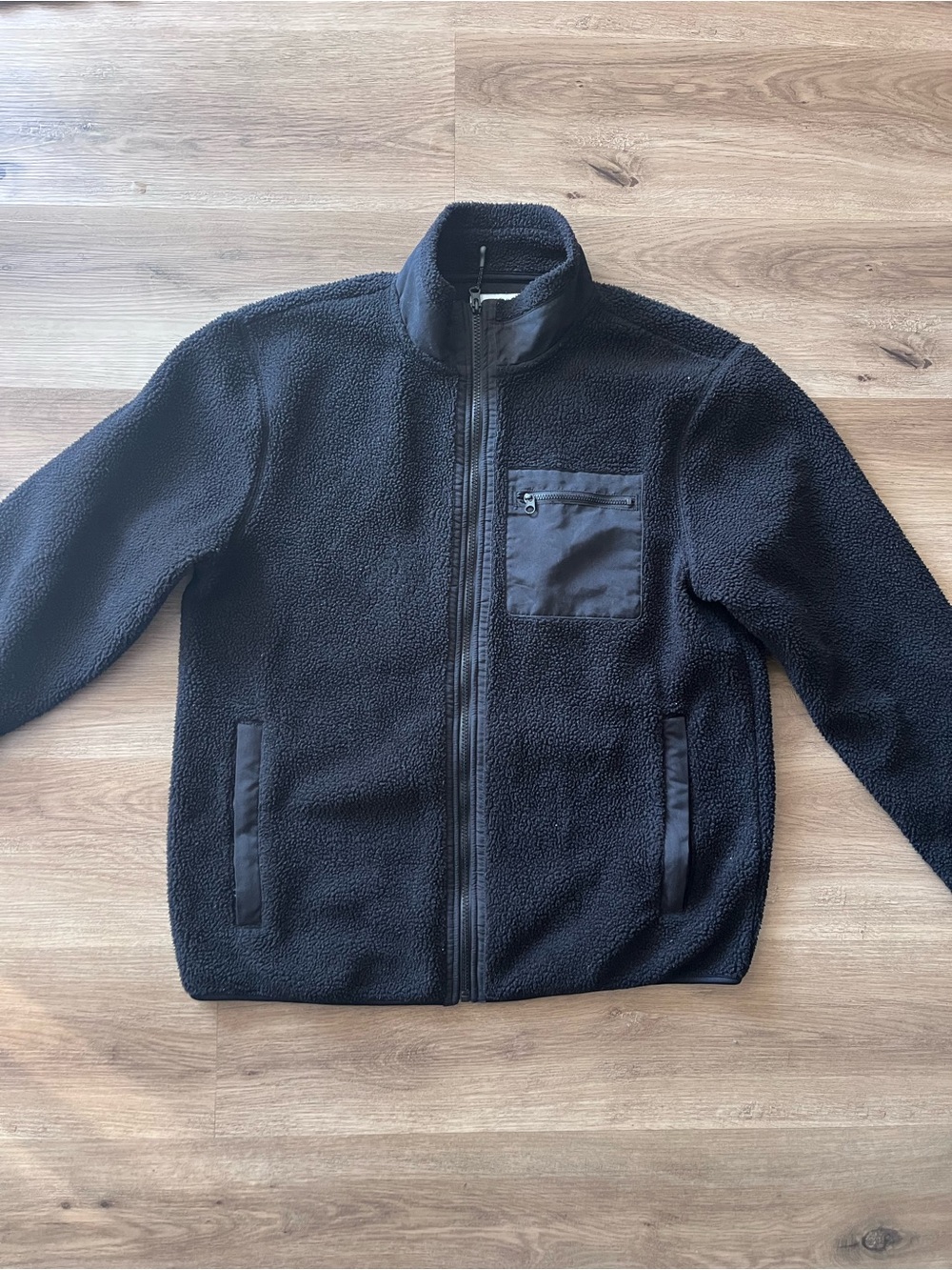 Men's Black Sherpa Full-Zip Jacket